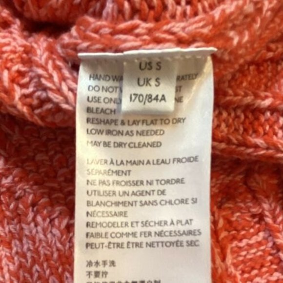 Pilcro Anthropologie Jasmine Oversize Cable Knit Sweater Women's Size Small Pink - Picture 7 of 7